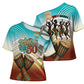 African 50th Birthday Cross Shoulder Shirt Vibrant Tribal Celebration Drums Vintage 1976