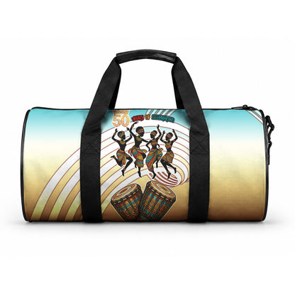African 50th Birthday Duffle Bag Vibrant Tribal Celebration Drums Vintage 1976