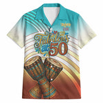 African 50th Birthday Hawaiian Shirt Vibrant Tribal Celebration Drums Vintage 1976