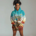 African 50th Birthday Hoodie Dress Vibrant Tribal Celebration Drums Vintage 1976