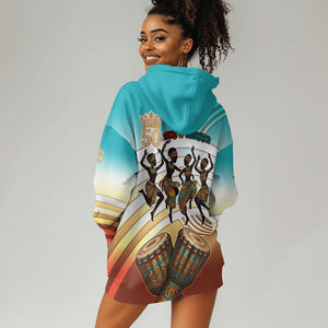 African 50th Birthday Hoodie Dress Vibrant Tribal Celebration Drums Vintage 1976