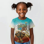 African 50th Birthday Kid T shirt Vibrant Tribal Celebration Drums Vintage 1976