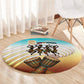 African 50th Birthday Round Carpet Vibrant Tribal Celebration Drums Vintage 1976