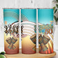 African 50th Birthday Skinny Tumbler Vibrant Tribal Celebration Drums Vintage 1976