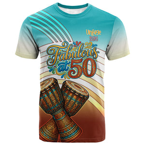 African 50th Birthday T shirt Vibrant Tribal Celebration Drums Vintage 1976