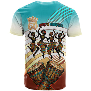 African 50th Birthday T shirt Vibrant Tribal Celebration Drums Vintage 1976