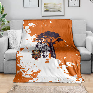 African 50th Birthday Wild And Free Blanket Safari Wildlife Map Tribal Mask Heritage Art