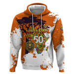 African 50th Birthday Wild And Free Hoodie Safari Wildlife Map Tribal Mask Heritage Art