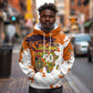 African 50th Birthday Wild And Free Hoodie Safari Wildlife Map Tribal Mask Heritage Art