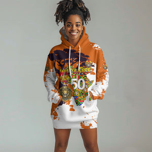African 50th Birthday Wild And Free Hoodie Dress Safari Wildlife Map Tribal Mask Heritage Art