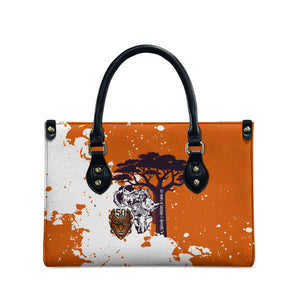 African 50th Birthday Wild And Free Leather Bag Safari Wildlife Map Tribal Mask Heritage Art
