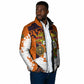 African 50th Birthday Wild And Free Padded Jacket Safari Wildlife Map Tribal Mask Heritage Art