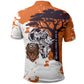African 50th Birthday Wild And Free Polo Shirt Safari Wildlife Map Tribal Mask Heritage Art