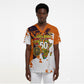 African 50th Birthday Wild And Free Scrub Top Safari Wildlife Map Tribal Mask Heritage Art
