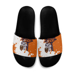 African 50th Birthday Wild And Free Slide Sandals Safari Wildlife Map Tribal Mask Heritage Art