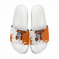 African 50th Birthday Wild And Free Slide Sandals Safari Wildlife Map Tribal Mask Heritage Art