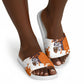 African 50th Birthday Wild And Free Slide Sandals Safari Wildlife Map Tribal Mask Heritage Art