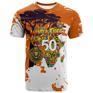 African 50th Birthday Wild And Free T shirt Safari Wildlife Map Tribal Mask Heritage Art
