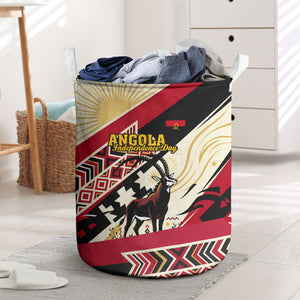 Angola Independence Day Antelope Laundry Basket Flag Coat Of Arms Geometric African