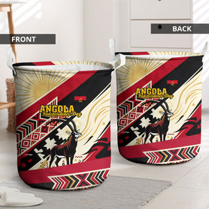 Angola Independence Day Antelope Laundry Basket Flag Coat Of Arms Geometric African
