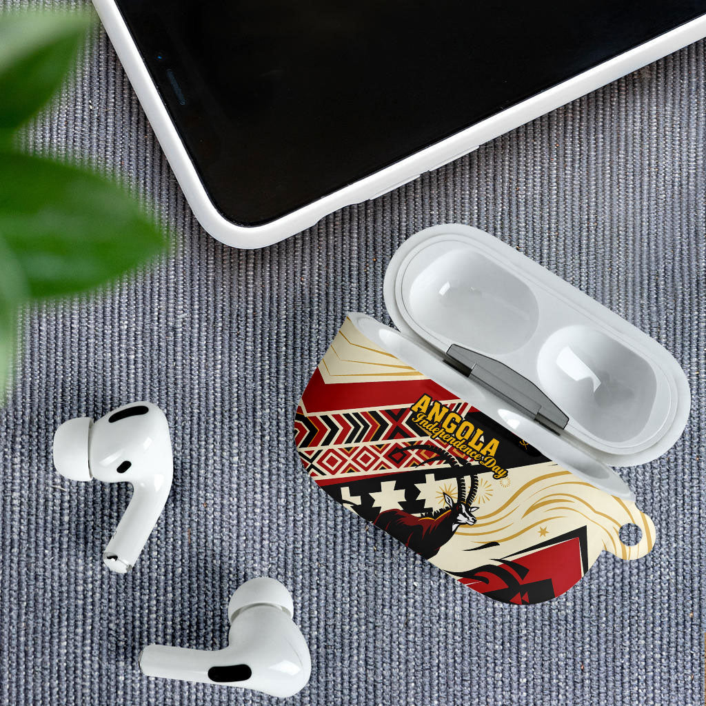 Angola Independence Day Antelope AirPods Case Flag Coat Of Arms Geometric African