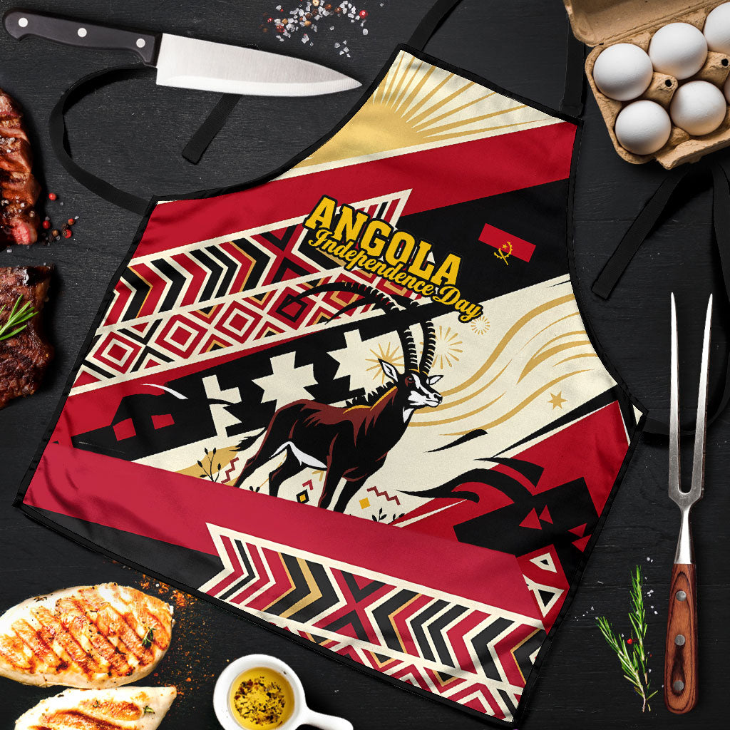 Angola Independence Day Antelope Apron Flag Coat Of Arms Geometric African