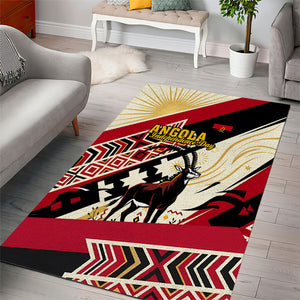 Angola Independence Day Antelope Area Rug Flag Coat Of Arms Geometric African
