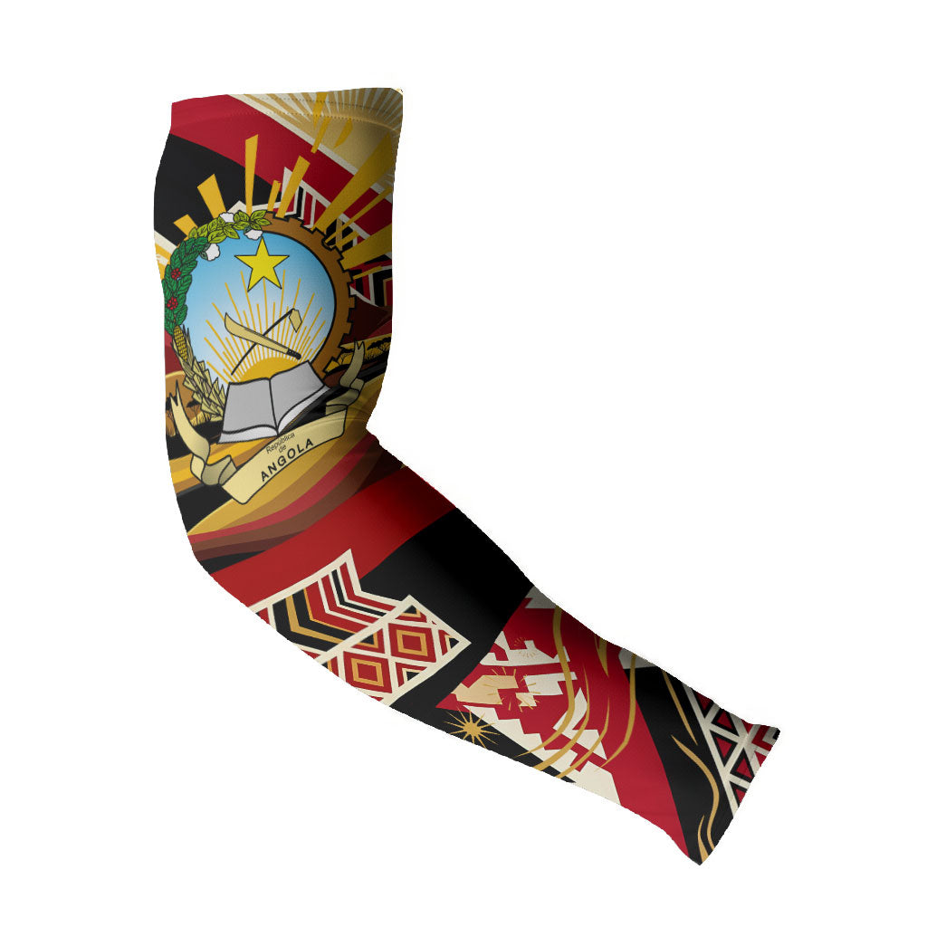 Angola Independence Day Antelope Arm Sleeves Flag Coat Of Arms Geometric African
