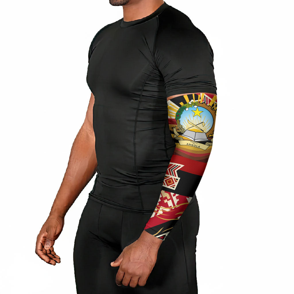 Angola Independence Day Antelope Arm Sleeves Flag Coat Of Arms Geometric African