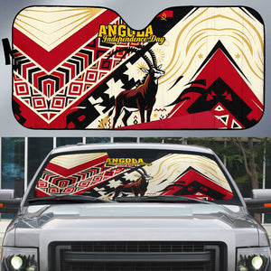 Angola Independence Day Antelope Auto Sun Shade Flag Coat Of Arms Geometric African