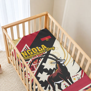 Angola Independence Day Antelope Baby Bed Cover Flag Coat Of Arms Geometric African