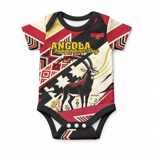 Angola Independence Day Antelope Baby Onesie Flag Coat Of Arms Geometric African