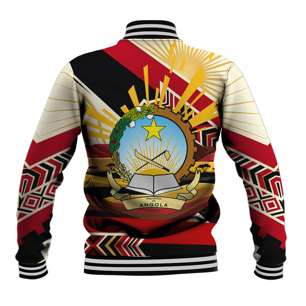 Angola Independence Day Antelope Baseball Jacket Flag Coat Of Arms Geometric African