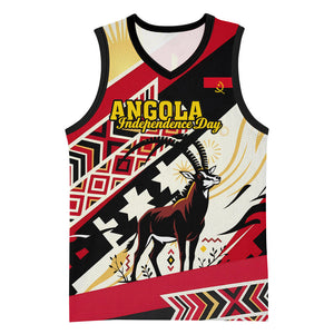 Angola Independence Day Antelope Basketball Jersey Flag Coat Of Arms Geometric African