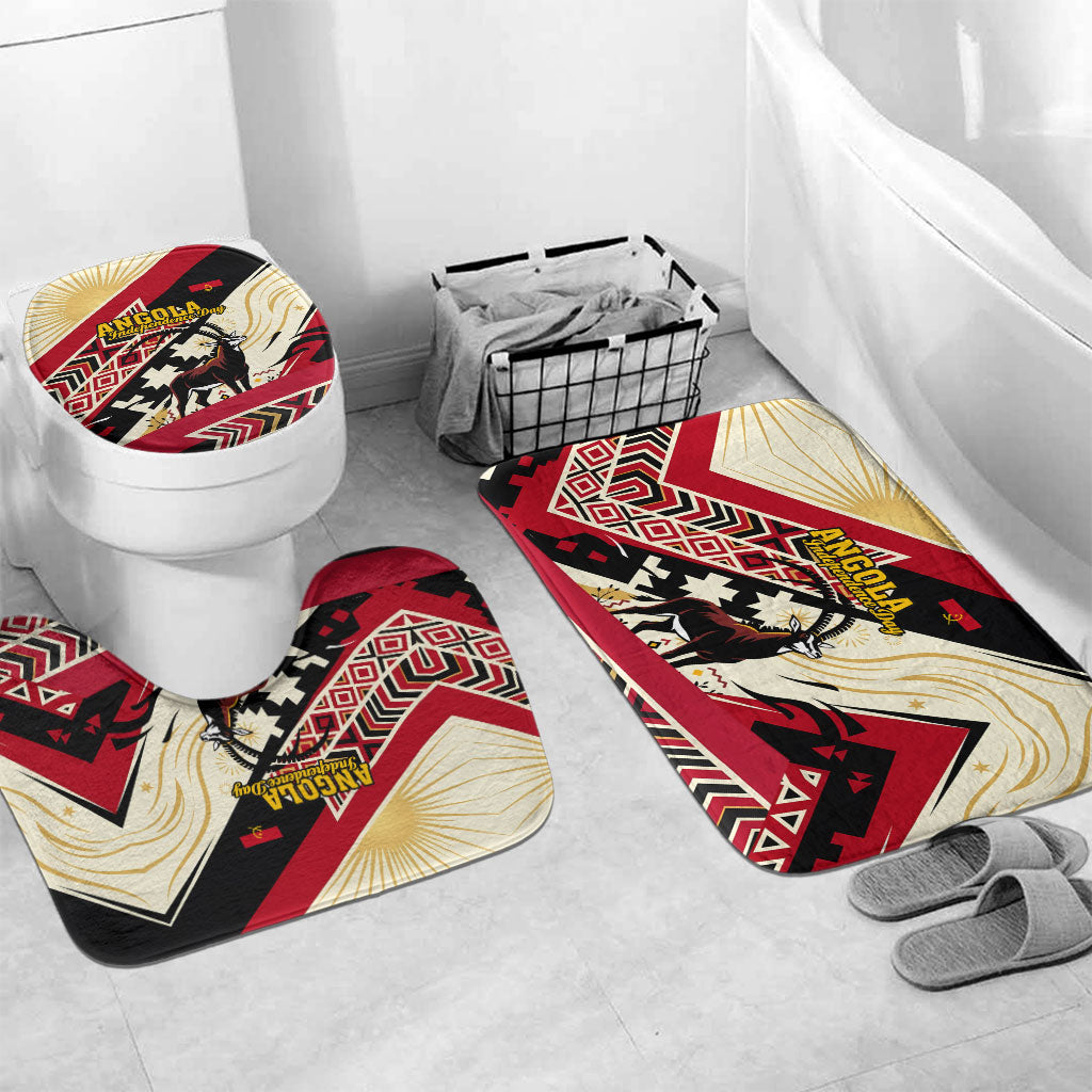Angola Independence Day Antelope Bathroom Set Flag Coat Of Arms Geometric African