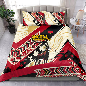 Angola Independence Day Antelope Bedding Set Flag Coat Of Arms Geometric African