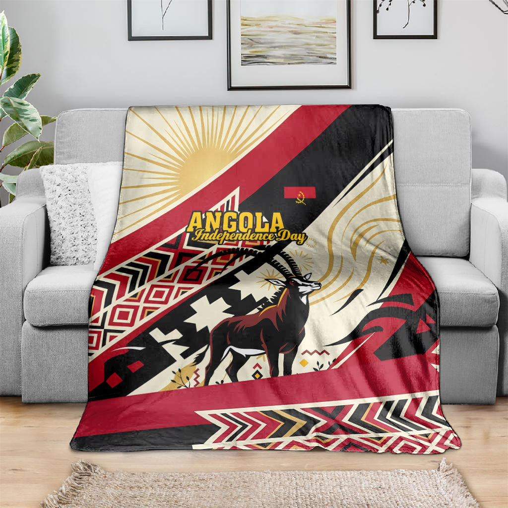 Angola Independence Day Antelope Blanket Flag Coat Of Arms Geometric African