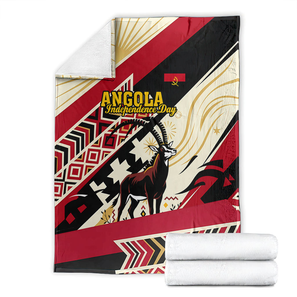 Angola Independence Day Antelope Blanket Flag Coat Of Arms Geometric African