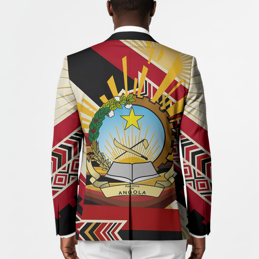 Angola Independence Day Antelope Blazer Flag Coat Of Arms Geometric African