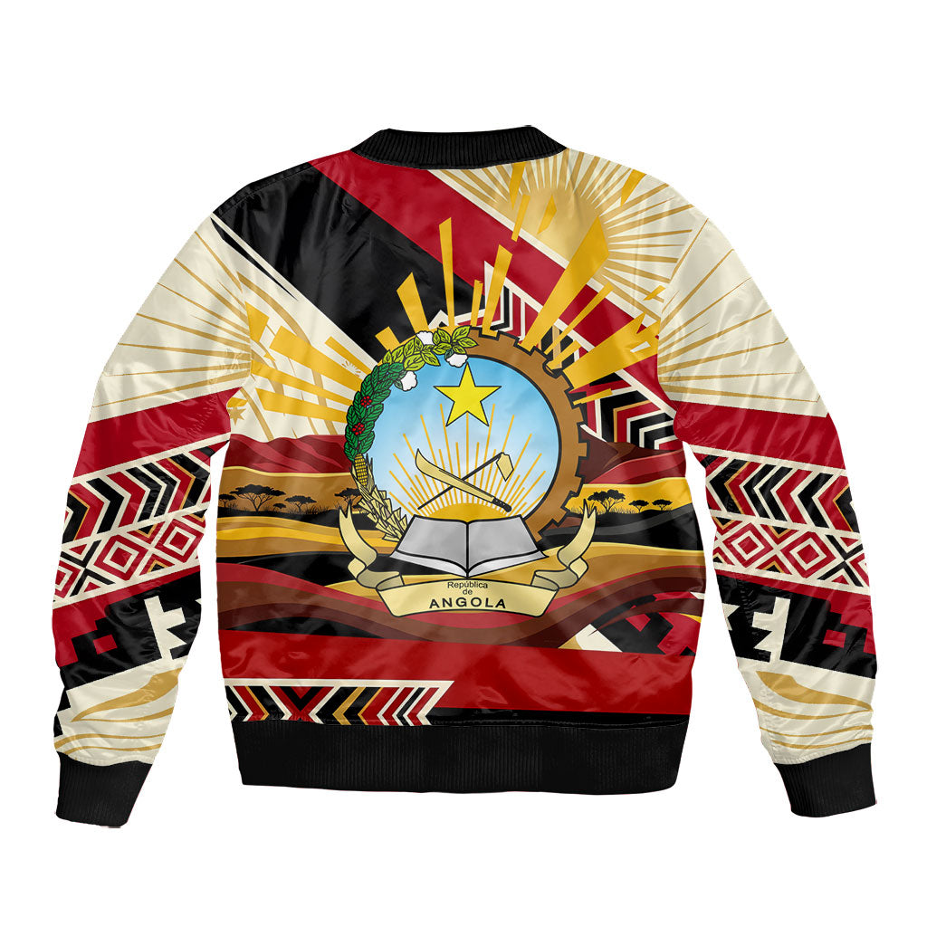 Angola Independence Day Antelope Bomber Jacket Flag Coat Of Arms Geometric African