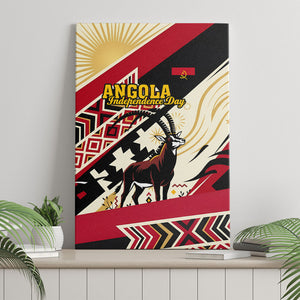 Angola Independence Day Antelope Canvas Wall Art Flag Coat Of Arms Geometric African