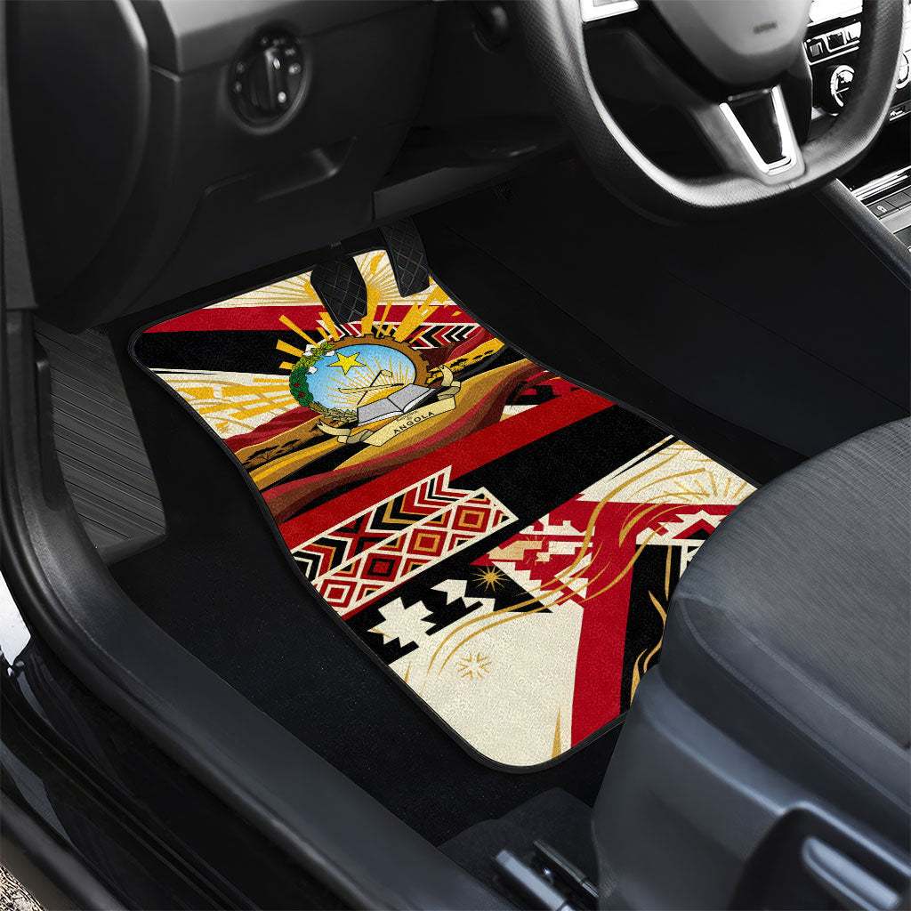 Angola Independence Day Antelope Car Mats Flag Coat Of Arms Geometric African