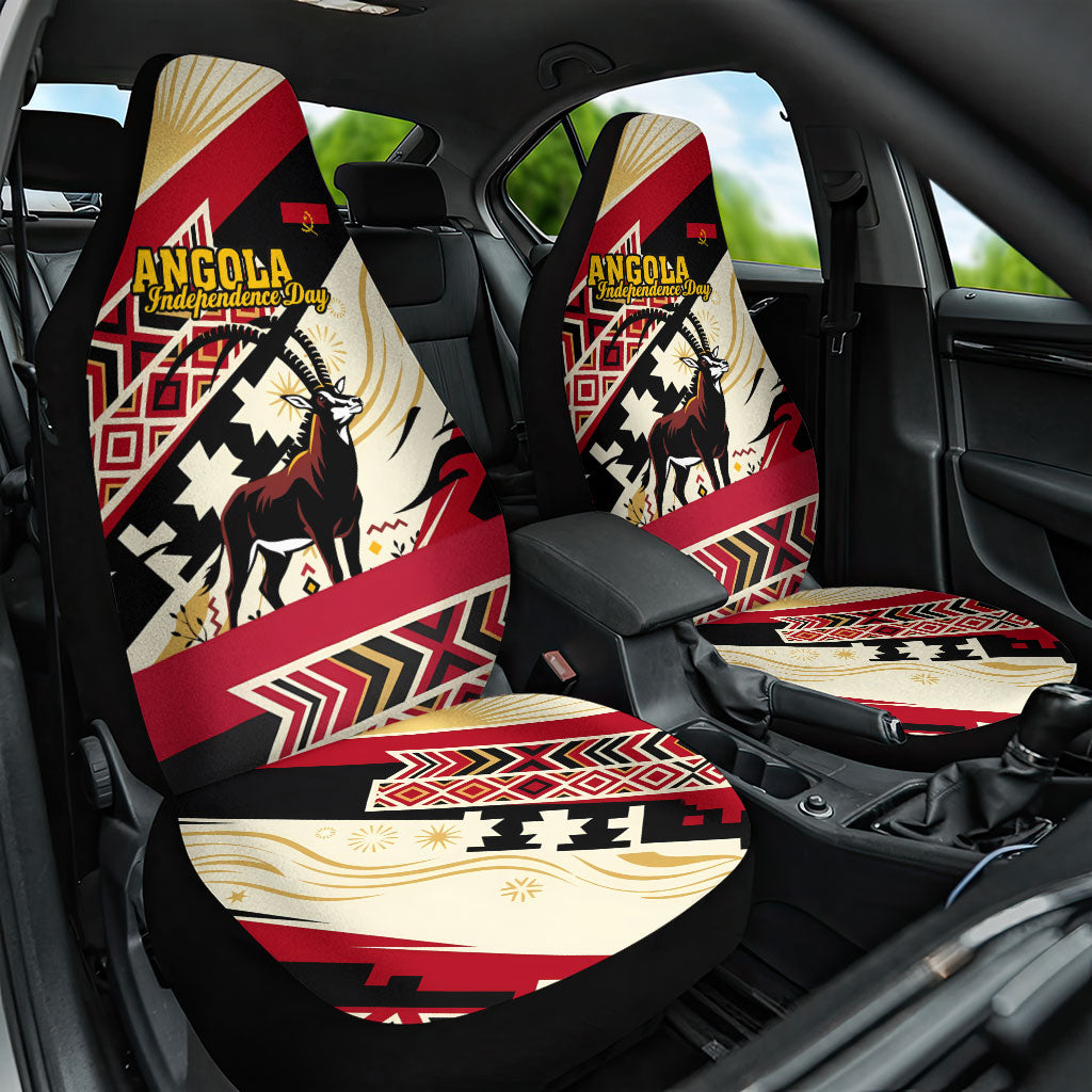 Angola Independence Day Antelope Car Seat Cover Flag Coat Of Arms Geometric African