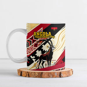 Angola Independence Day Antelope Ceramic Mug Flag Coat Of Arms Geometric African