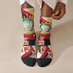 Angola Independence Day Antelope Crew Socks Flag Coat Of Arms Geometric African