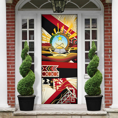 Angola Independence Day Antelope Door Cover Flag Coat Of Arms Geometric African