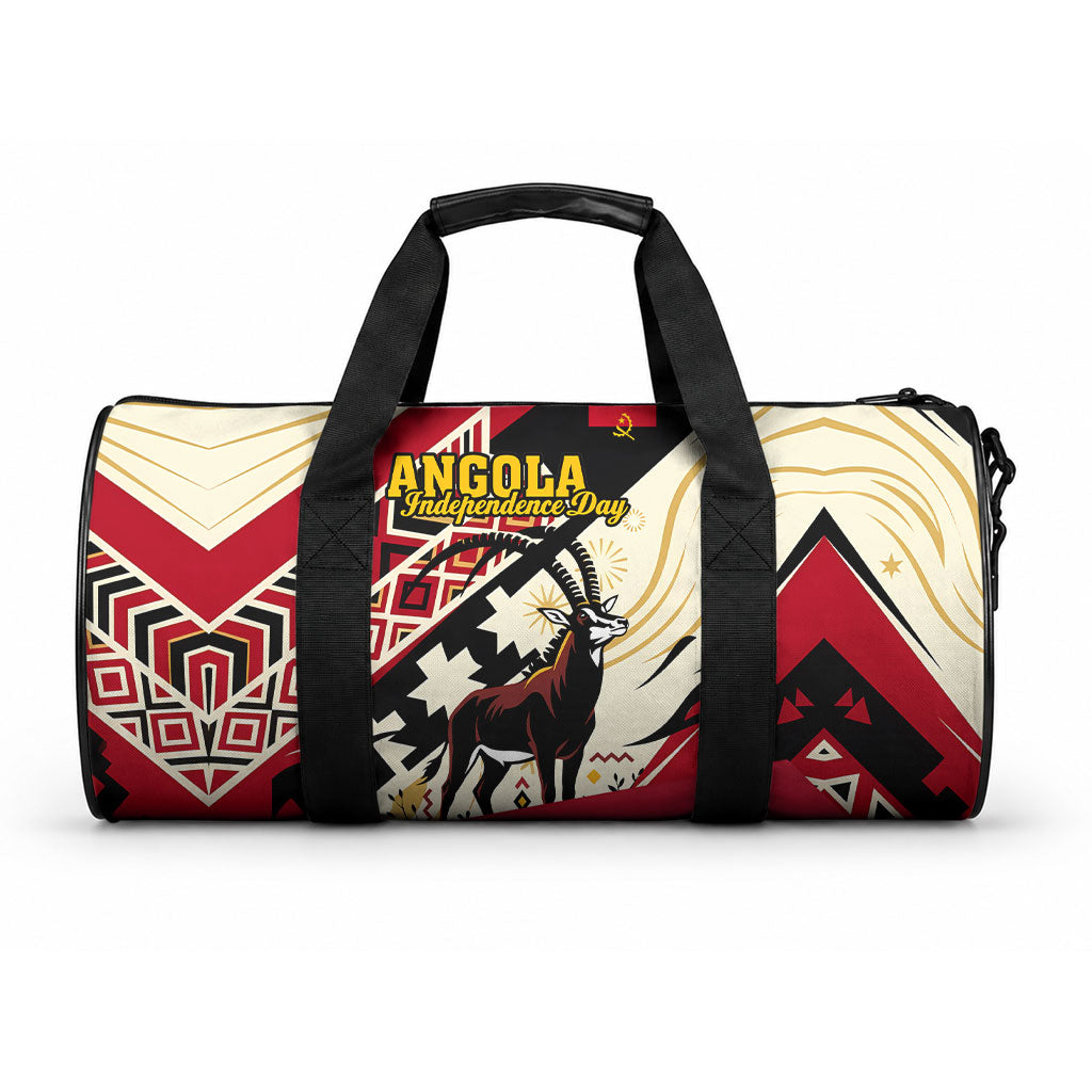 Angola Independence Day Antelope Duffle Bag Flag Coat Of Arms Geometric African