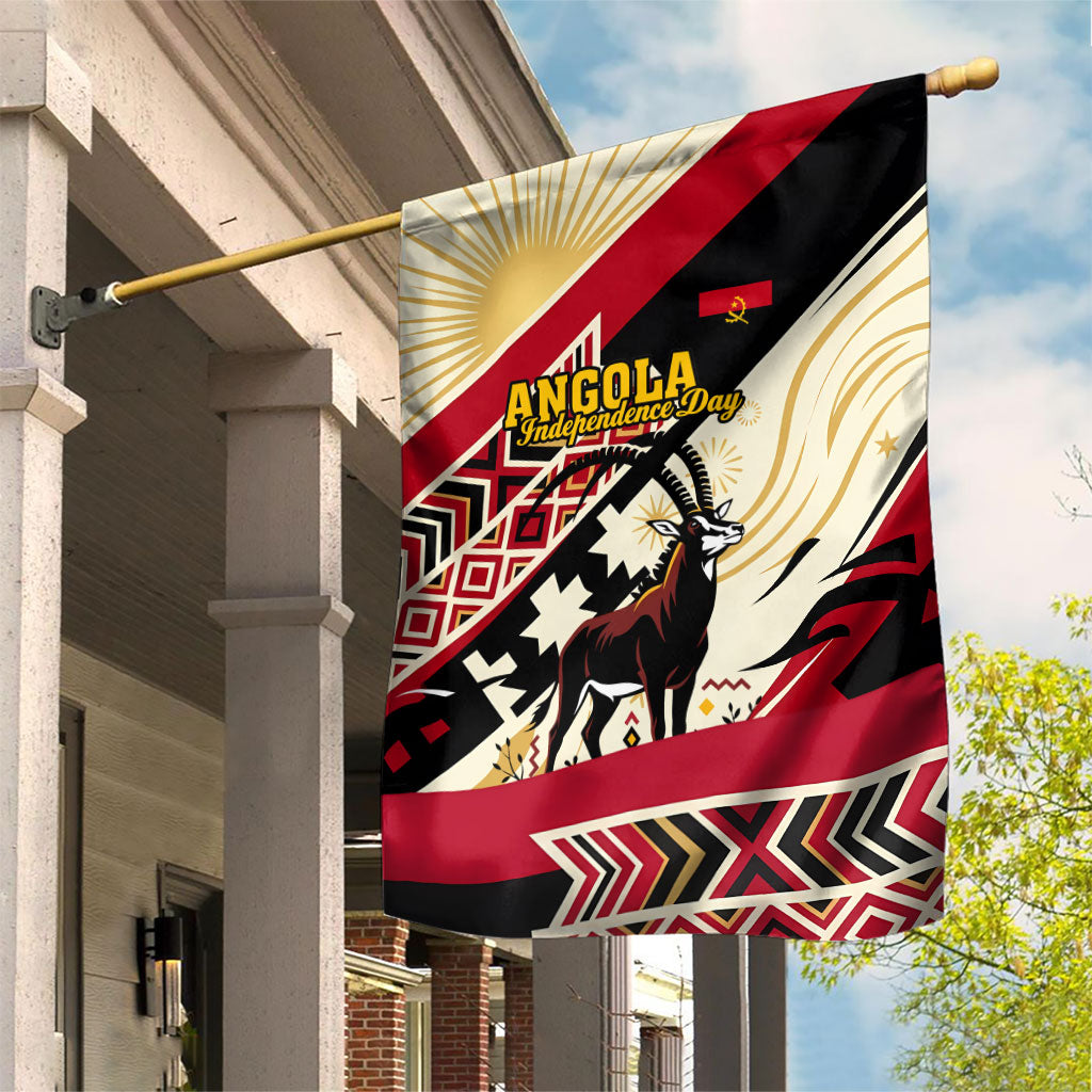 Angola Independence Day Antelope Garden Flag Flag Coat Of Arms Geometric African