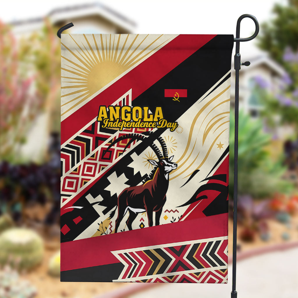 Angola Independence Day Antelope Garden Flag Flag Coat Of Arms Geometric African