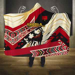 Angola Independence Day Antelope Hooded Blanket Flag Coat Of Arms Geometric African